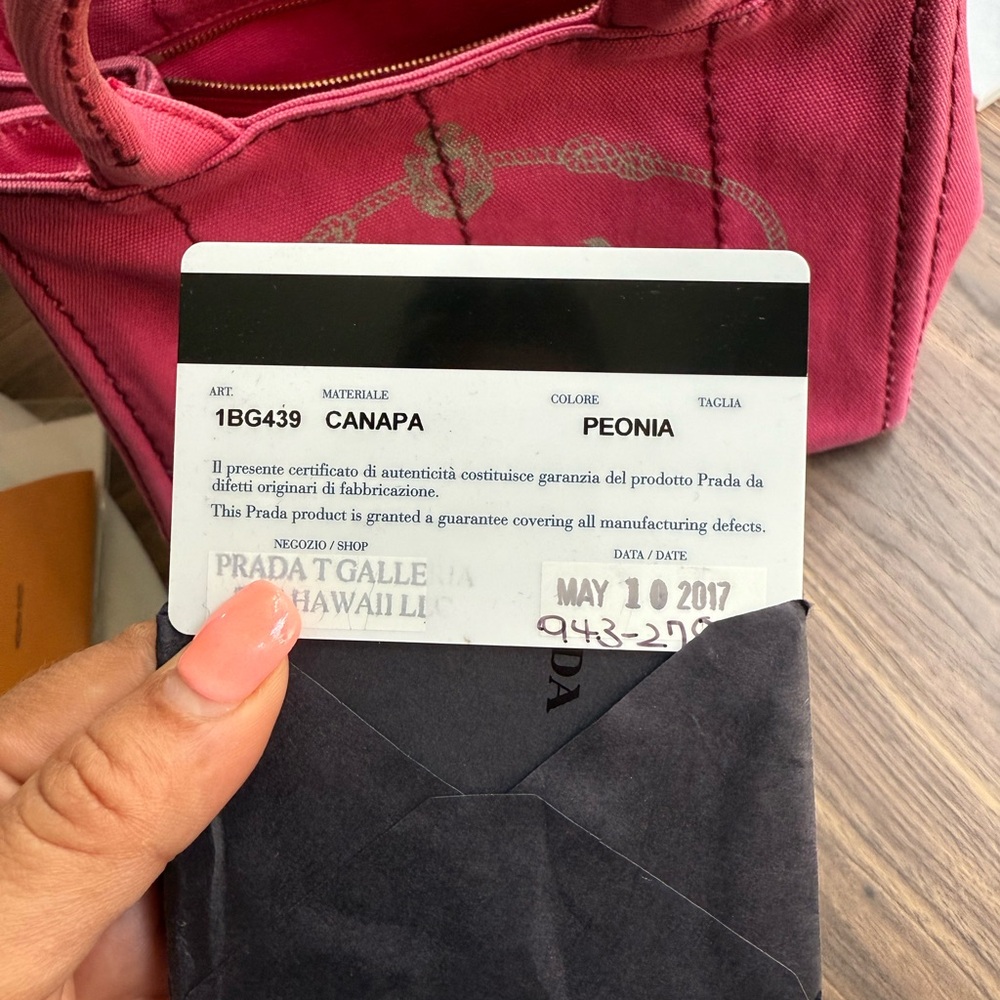 Prada Pink Canapa Canvas Tote Bag - Picture 4 of 10